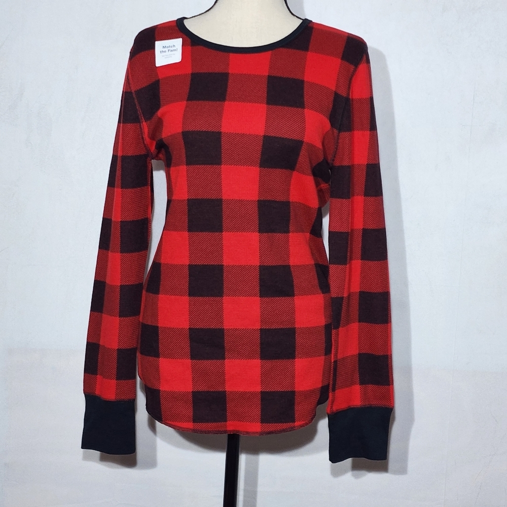 Old Navy Red and Black Plaid Pajama Top
